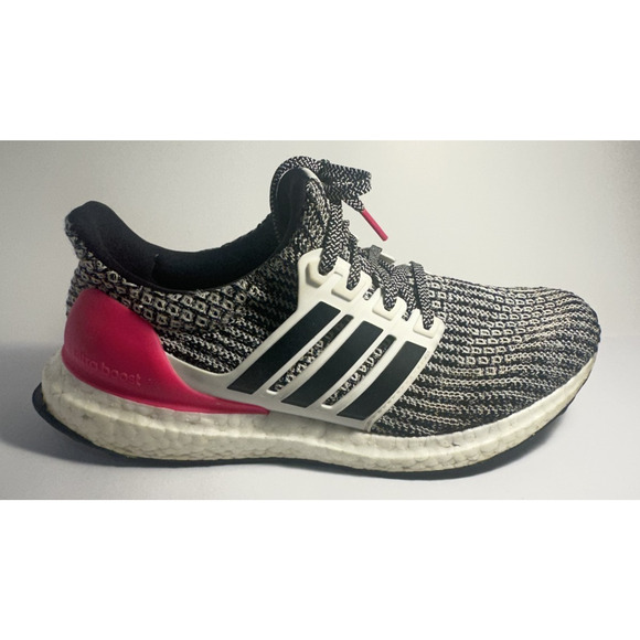 Adidas Ultra Boost Women’s Size 6.5 Black White Pink Running Shoes B43508 - Picture 2 of 8